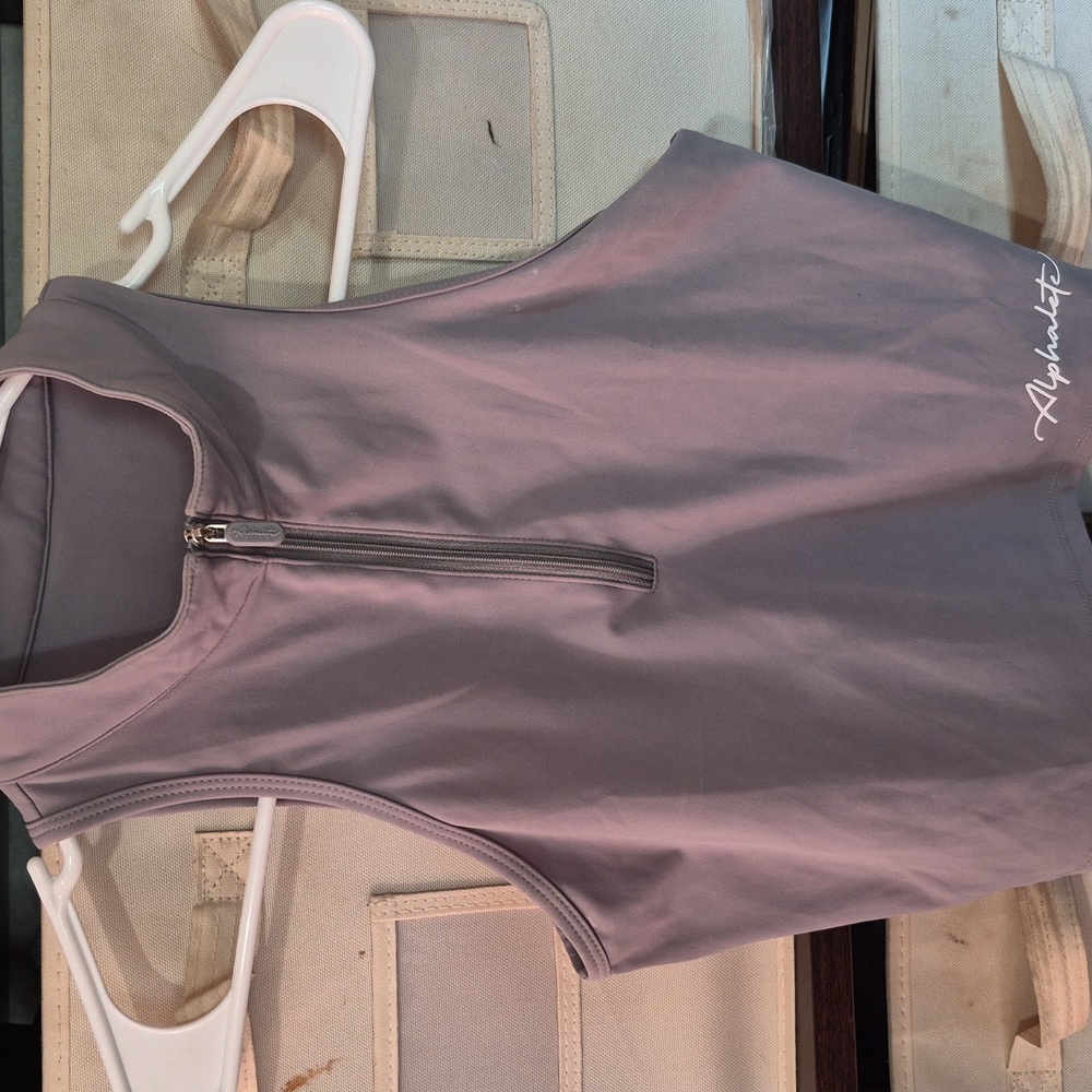Alphalete Women's Grey Zip Tank Top
